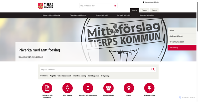 Security scan screenshot of https://www.tierp.se/