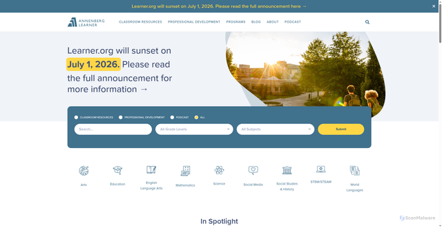 Security scan screenshot of https://www.learner.org