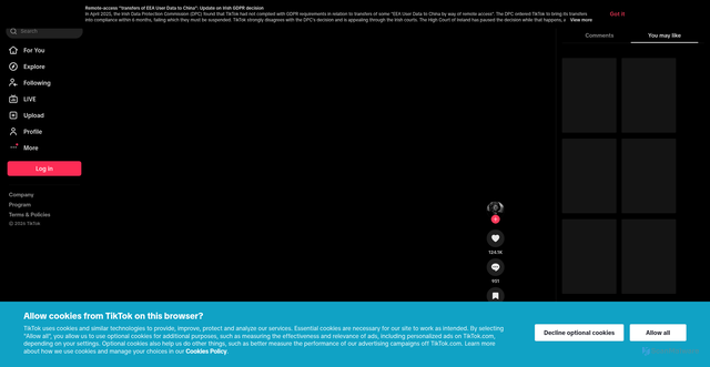 Security scan screenshot of https://vt.tiktok.com/ZS9c687pa/
