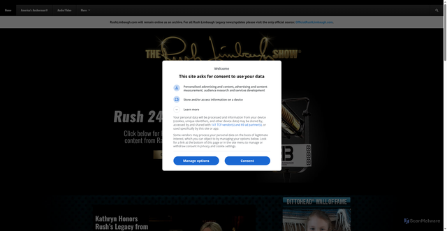 Security scan screenshot of https://www.rushlimbaugh.com/