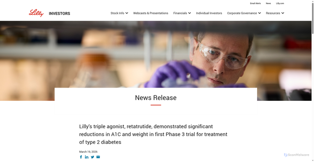 Security scan screenshot of https://lilly.gcs-web.com/news-releases/news-release-details/lillys-triple-agonist-retatrutide-demonstrated-significant