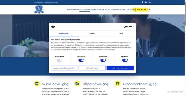 Security scan screenshot of https://secure-for-you.nl/onze-services/