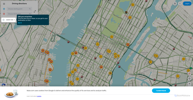 Security scan screenshot of https://www.waze.com/