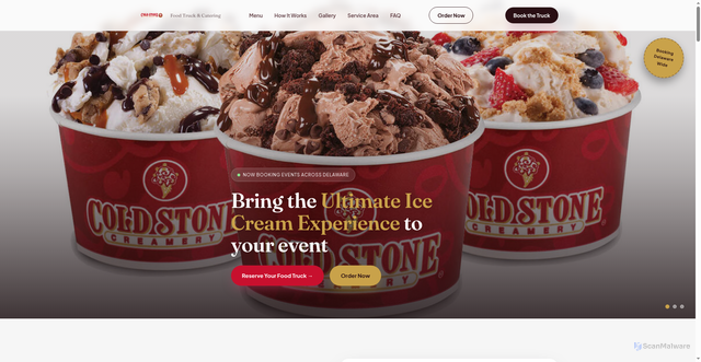 Security scan screenshot of http://coldstonedover.com/