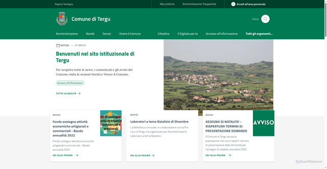 Security scan screenshot of https://www.comune.tergu.ss.it