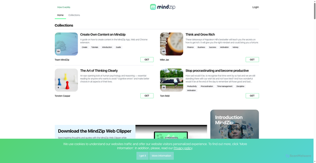 Security scan screenshot of https://mindzip.net