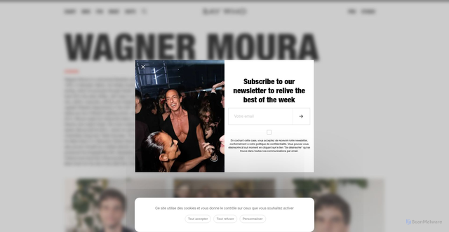 Security scan screenshot of https://saywho.fr/mondains/wagner-moura/