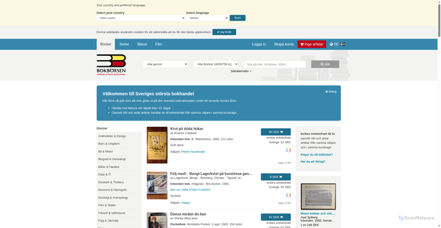 Security scan screenshot of https://www.bokborsen.se