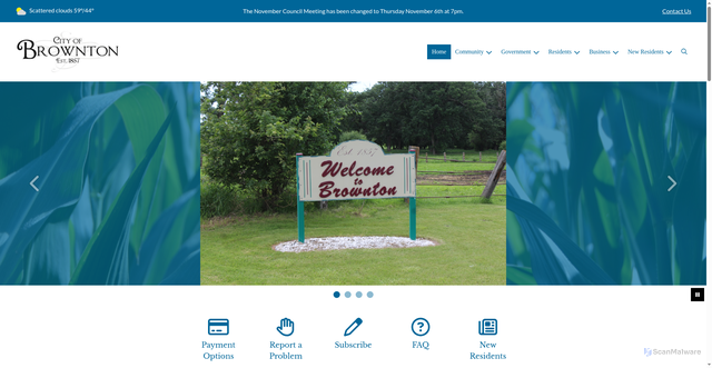 Security scan screenshot of https://browntonmn.gov/