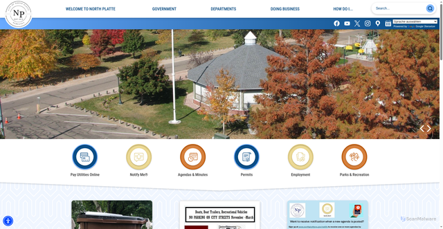 Security scan screenshot of https://northplattene.gov/