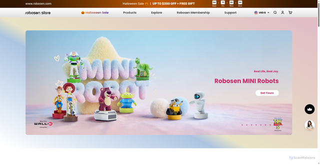 Security scan screenshot of https://us.robosen.com