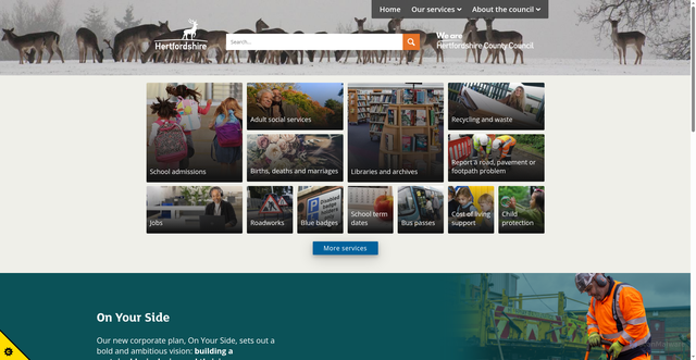 Security scan screenshot of https://www.hertfordshire.gov.uk/home.aspx