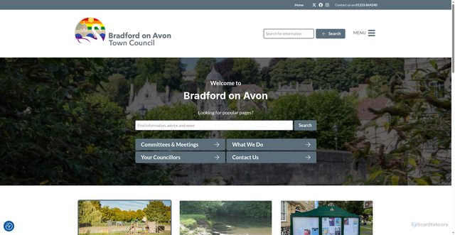 Security scan screenshot of http://www.bradfordonavontowncouncil.gov.uk