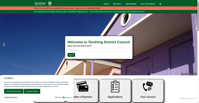 Security scan screenshot of https://www.tendringdc.gov.uk/