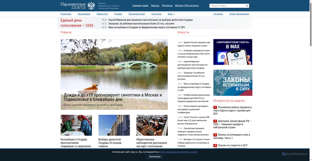 Security scan screenshot of https://www.pnp.ru