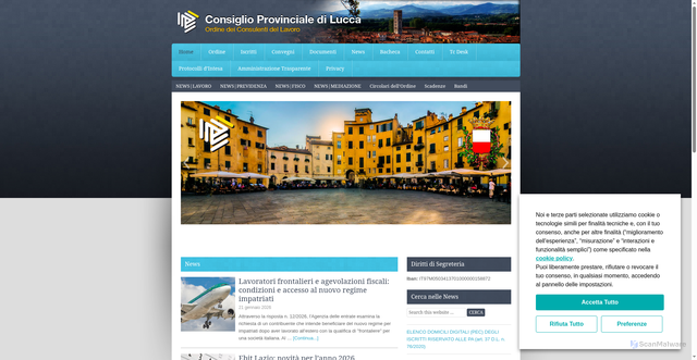 Security scan screenshot of https://www.cdlordinelucca.it/