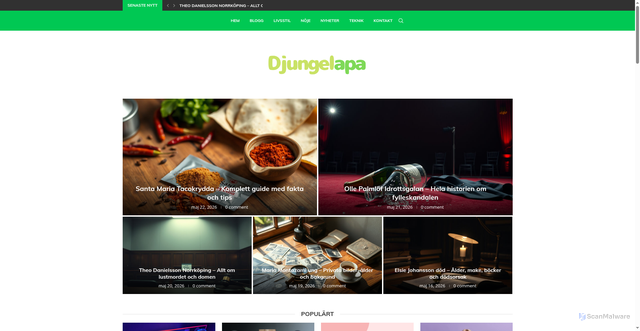 Security scan screenshot of https://djungelapa.se
