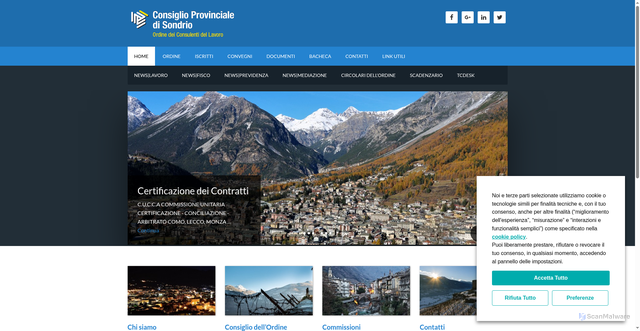 Security scan screenshot of https://www.consulentidellavoro.so.it/