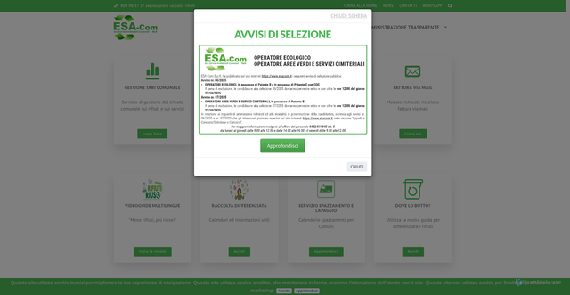 Security scan screenshot of https://www.esacom.it/