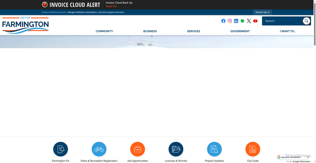Security scan screenshot of https://farmingtonmn.gov/
