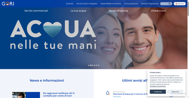 Security scan screenshot of https://www.goriacqua.com/