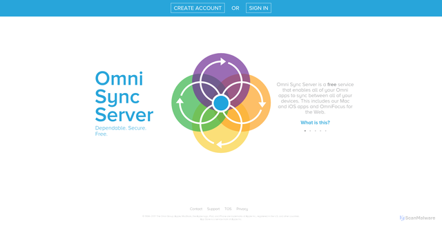 Security scan screenshot of https://sync2.omnigroup.com