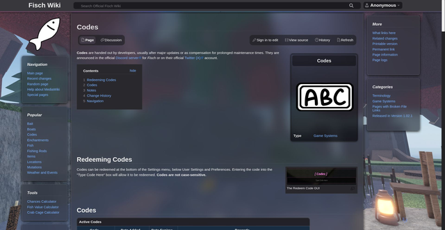 Security scan screenshot of https://fischipedia.org/wiki/Codes