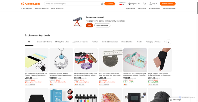 Security scan screenshot of https://insights.alibaba.com/
