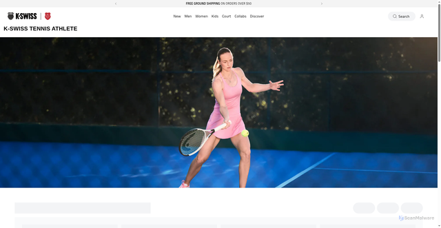Security scan screenshot of https://kswiss.com/pages/liudmila-samsonova-tennis-athlete?srsltid=AfmBOoppSL4xQhQADKGfbhzjZEKYLE3fTRcPzvmAEGdM72Bvk8QSV4Pm