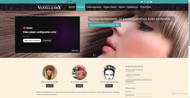 Security scan screenshot of http://vanillasky.ee/fi/