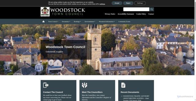 Security scan screenshot of http://www.woodstock-tc.gov.uk/