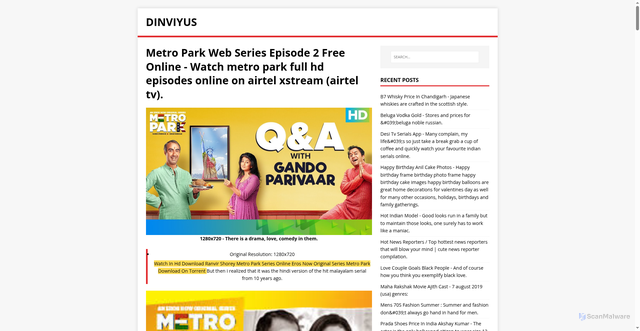 Security scan screenshot of https://yusvinid.pages.dev/post/metro-park-web-series-episode-2-free-online/