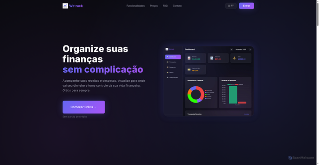Security scan screenshot of https://wetrackapp.com/