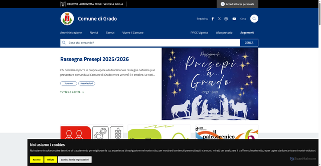 Security scan screenshot of https://comune.grado.go.it/