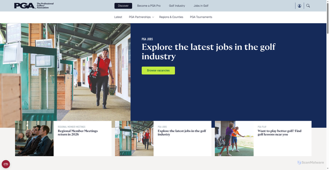Security scan screenshot of https://www.pga.info/
