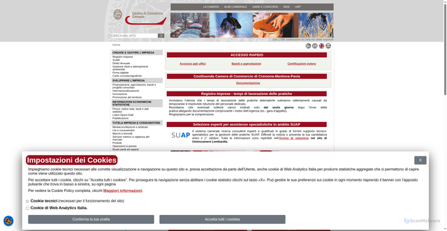 Security scan screenshot of https://www.cr.camcom.it/