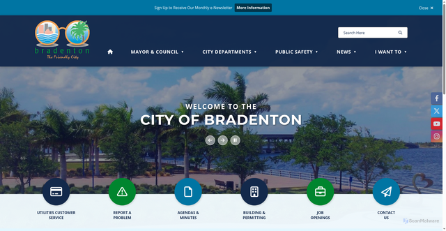 Security scan screenshot of https://cityofbradenton.com/