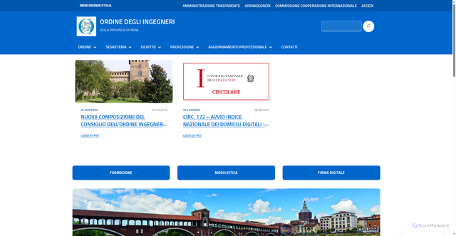 Security scan screenshot of https://www.ording.pv.it