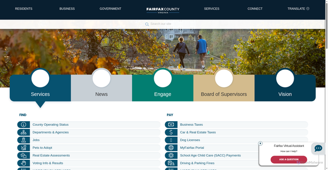 Security scan screenshot of https://www.fairfaxcounty.gov/