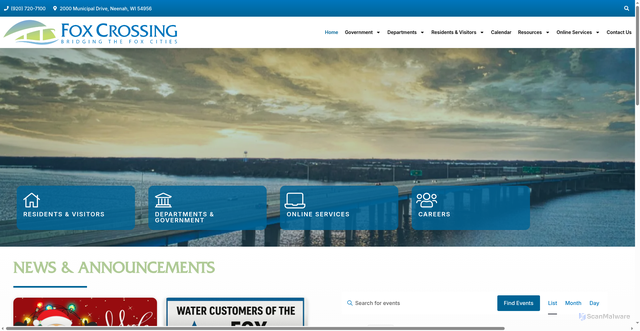Security scan screenshot of https://foxcrossingwi.gov/