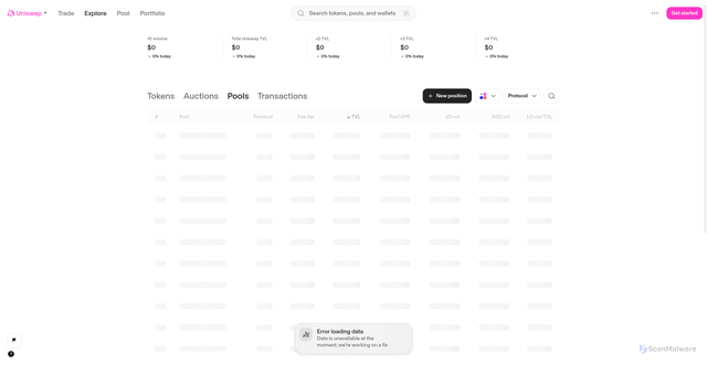Security scan screenshot of https://web-git-herman-cons-1985-responsive-web-changes-uniswap.vercel.app/explore/pools