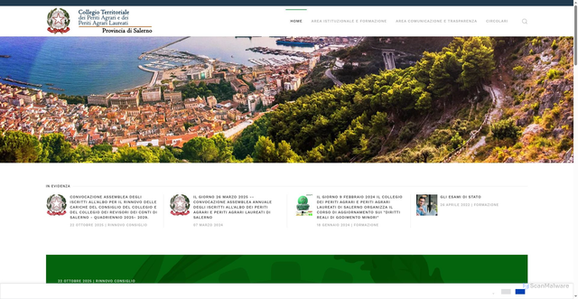 Security scan screenshot of https://salerno.peritiagrari.it/