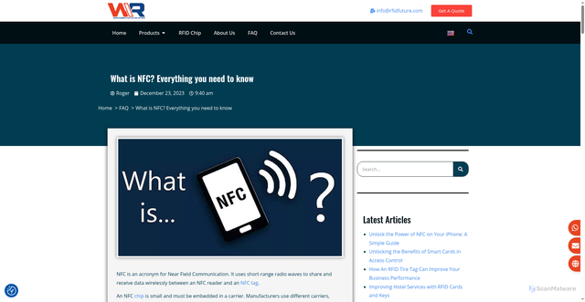 Security scan screenshot of https://www.rfidfuture.com/what-is-nfc.html