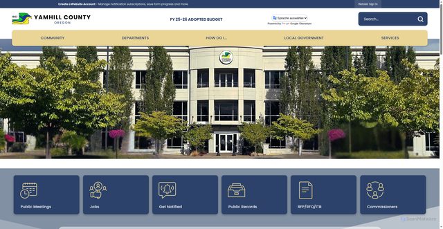 Security scan screenshot of https://yamhillcounty.gov/