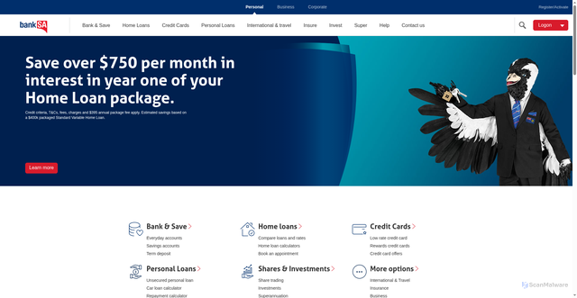 Security scan screenshot of https://banksa.com.au