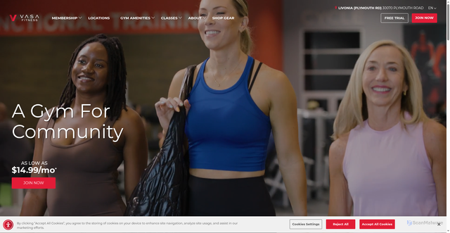 Security scan screenshot of https://vasafitness.com/