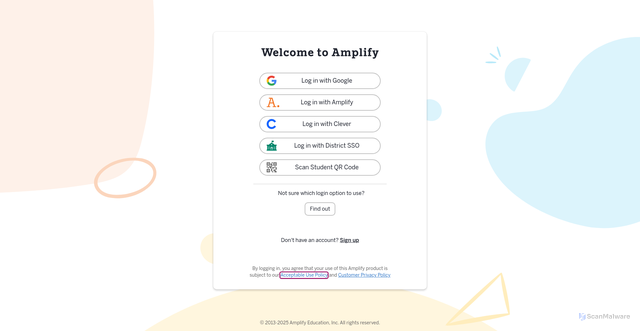 Security scan screenshot of https://reading.amplify.com