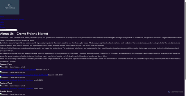 Security scan screenshot of https://cremefraichemarket.pages.dev/about/