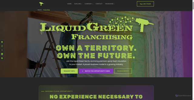 Security scan screenshot of https://liquidgreenfranchise.com/franchise/