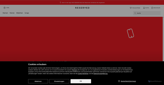 Security scan screenshot of https://static.reserved.com